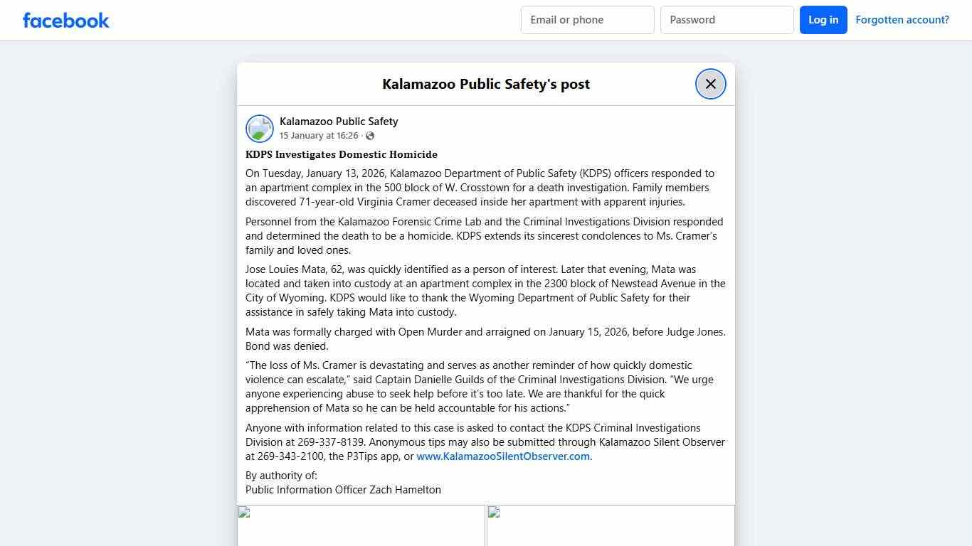 𝐊𝐃𝐏𝐒 𝐈𝐧𝐯𝐞𝐬𝐭𝐢𝐠𝐚𝐭𝐞𝐬 𝐃𝐨𝐦𝐞𝐬𝐭𝐢𝐜... - Kalamazoo Public Safety Facebook