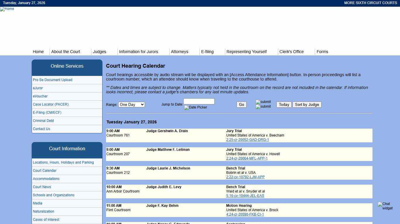United States District Court -- Eastern Michigan District