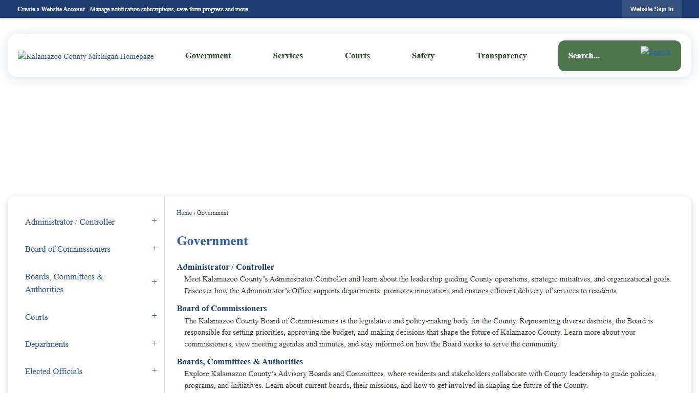 Government Kalamazoo County, MI